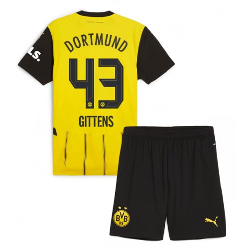 Otroški Nogometni dresi Borussia Dortmund Jamie Bynoe-Gittens #43 Domači 2024-25 Kratek Rokav (+ Kratke hlače)